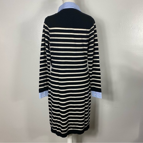 Merino wool striped sweater dress with collar/cuffs Cynthia Rowley - Picture 3 of 7